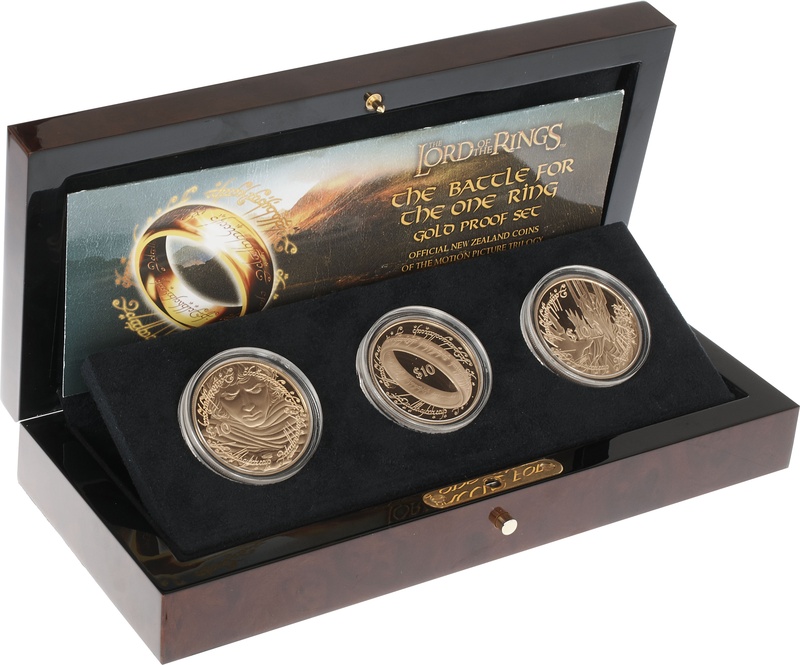 2003 3 Coin Lord of the Rings Gold Proof Set