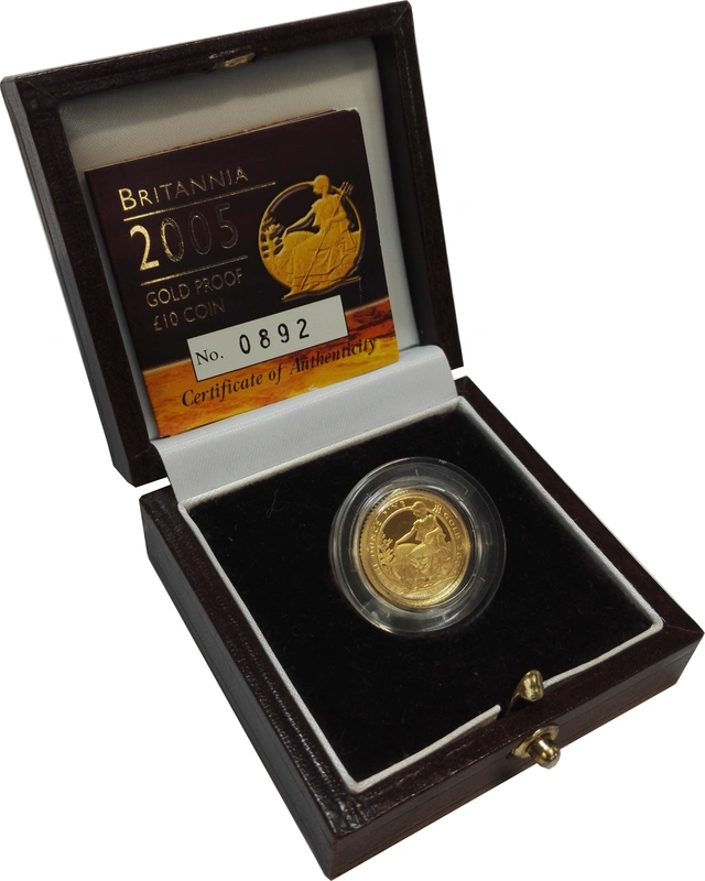 2005 Proof Britannia Tenth Ounce boxed with COA