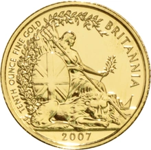 2007 1/10oz Gold Britannia Coin