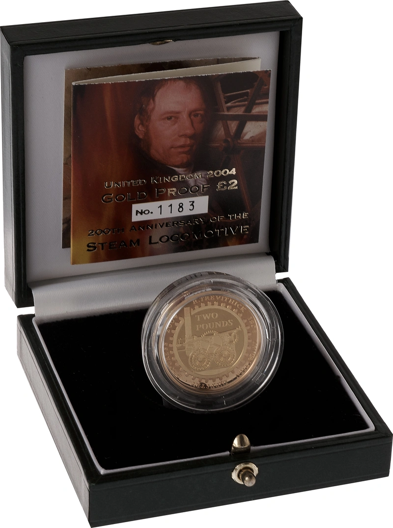 2004 Proof £2 Gold Coin Steam Locomotive Boxed