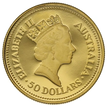 1988 Proof 1/2oz Australian Kangaroo Gold Nugget Coin