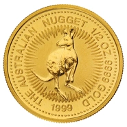 1999 1/2oz Australian Kangaroo Gold Nugget Coin
