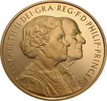2007 Proof Gold £5 Coin Quintuple Sovereign Diamond Wedding