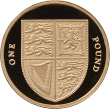 2009 UK Shield of the Royal Arms £1 Gold Proof Coin
