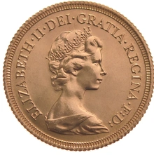 1981 Gold Sovereign Coin Elizabeth II Decimal Portrait