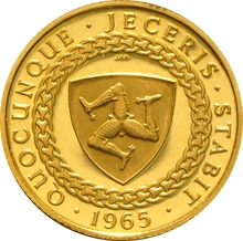 1965 Isle of Man Gold Sovereign Coin Bicentenary of the Revestment Act 23.5ct