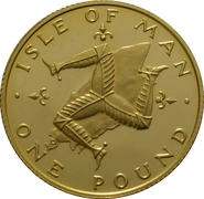 Isle Of Man One Pound 1980-1982 Triskellion on Island