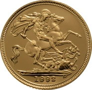 1992 Proof Gold Half Sovereign Elizabeth II Third Head