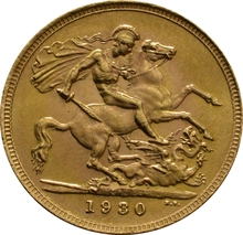 1930 Gold Sovereign Coin George V SA