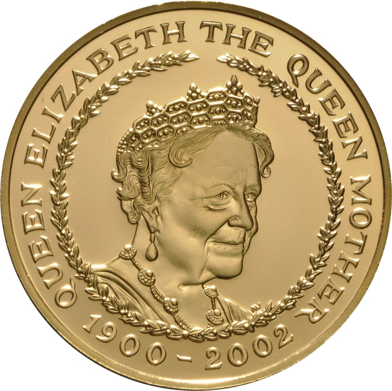 2002 Proof Gold £5 Coin Quintuple Sovereign Queen Mother Memorial