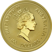 1998 Australian Kangaroo Gold Nugget Coin 1oz