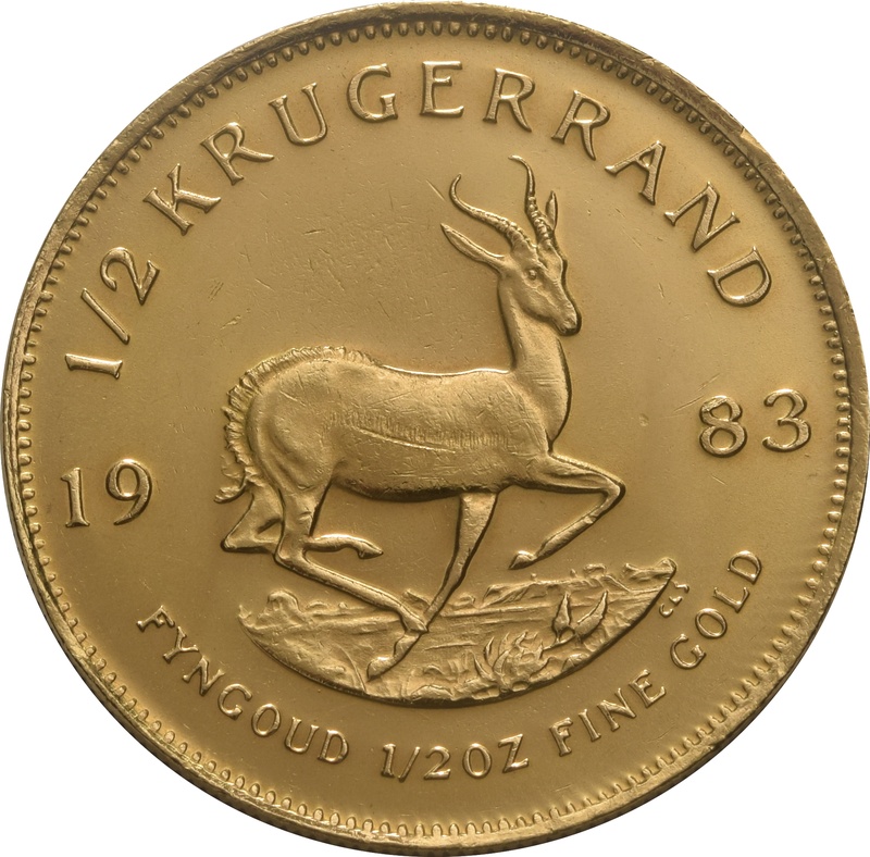 1983 Half Ounce Krugerrand Gold Coin