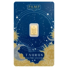 0.5g Gold Bar PAMP Zodiac Taurus Minted
