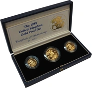 1988 Proof Gold Sovereign 3 Coin Set Boxed