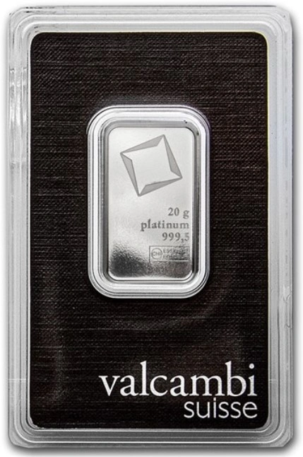 20g Platinum Bar Valcambi Minted