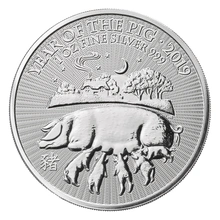 2019 Year of the Pig Silver Coin 1oz Royal Mint Lunar Series