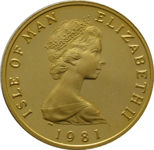 1981 Isle of Man Gold Two Pence Piece Red Billed Chough