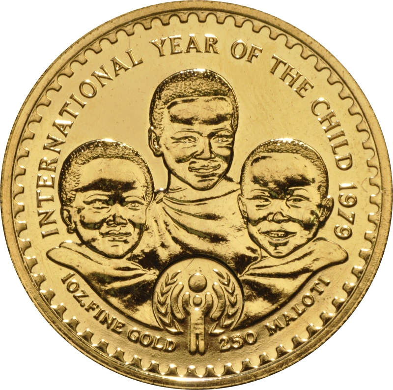 1979 Lesotho 1oz 250 Maloti Unesco Year of the Child