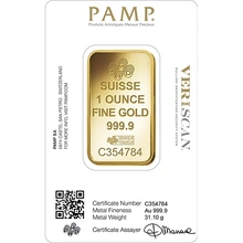 1oz Gold Bar PAMP Rosa Minted