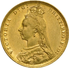 1888 Gold Sovereign Coin Queen Victoria Jubilee Head Melbourne