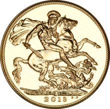 2013 Gold Sovereign - Elizabeth II Fourth Head - India