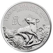 2020 Year of the Rat Silver Coin 1oz Royal Mint Lunar Series