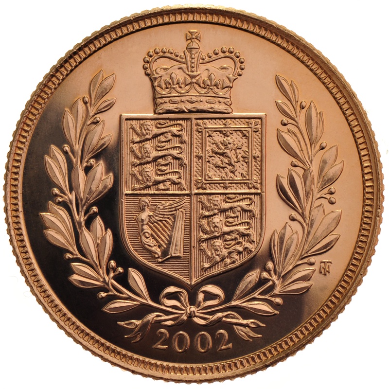 2002 Gold Sovereign - Elizabeth II Fourth Head
