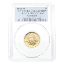 1988 Proof Olympic Games - American Gold Commemorative $5 PCGS PR69