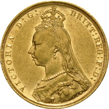 1893 Gold Sovereign Coin Queen Victoria Jubilee Head Melbourne