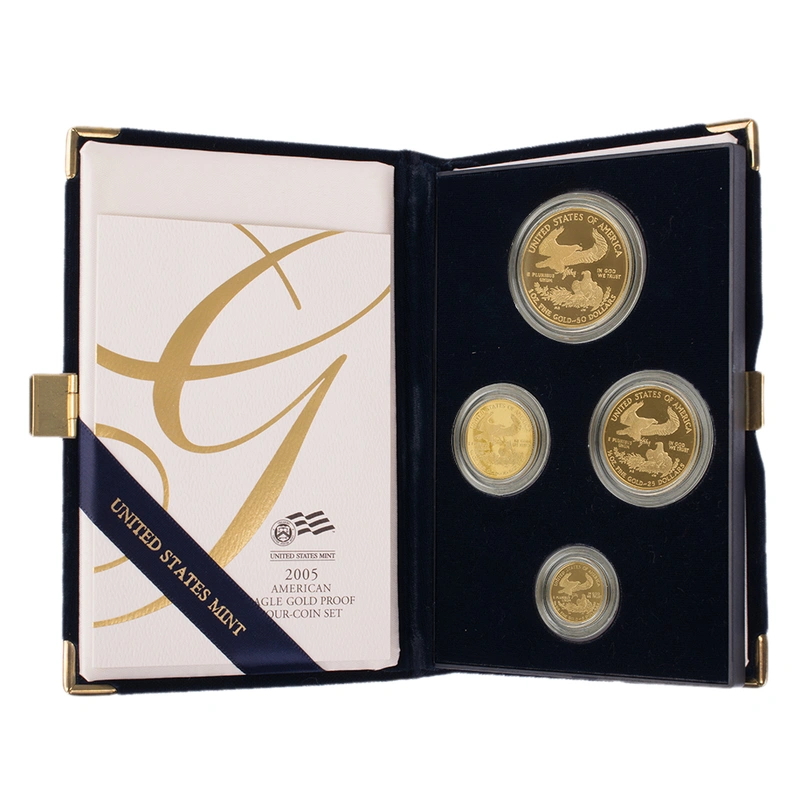 2005 Proof Gold Eagle 4 Coin Set Boxed