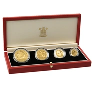 1992 Solomon Islands 50th Anniversary Battle of Coral Sea 4 Coin Gold Proof Set Boxed