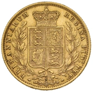 1877 Gold Sovereign Coin Queen Victoria Young Head Shield Back Sydney