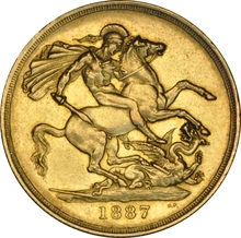 1887 £2 Coin Gold Double Sovereign Victoria Jubilee Head NGC AU55
