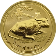 2009 Year of the Ox Gold Coin 1oz Perth Mint Australian Lunar Series