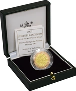 2001 Proof £2 Gold Coin Marconi Wireless Boxed