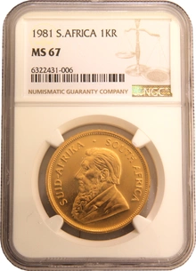 1981 Krugerrand Gold Coin 1oz NGC MS67