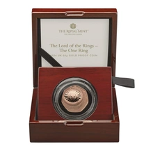 2026 50p Eye of Sauron - 25th anniversary of The Lord of the Rings Proof Gold Coin Boxed