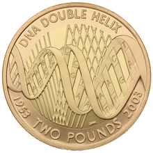2003 Proof £2 Coin Gold Double Sovereign DNA Double Helix