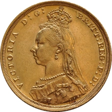 1887 Gold Sovereign Coin Queen Victoria Jubilee Head