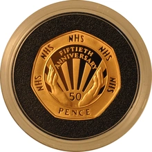 1998 Proof 50p Gold Coin NHS Boxed