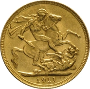 1911 Gold Sovereign Coin George V Sydney