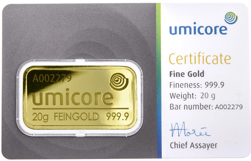 20g Gold Bar Umicore