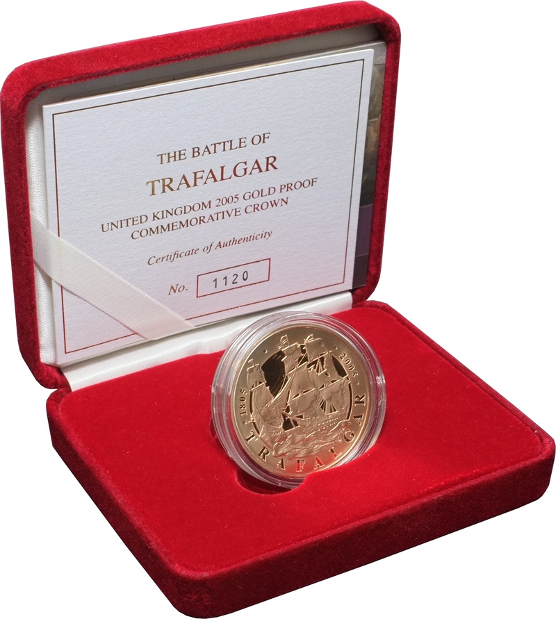 2005 - Gold Five Pound Proof Coin, Battle of Trafalgar