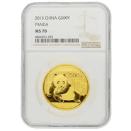 2015 1oz Chinese Panda Gold Coin NGC MS70