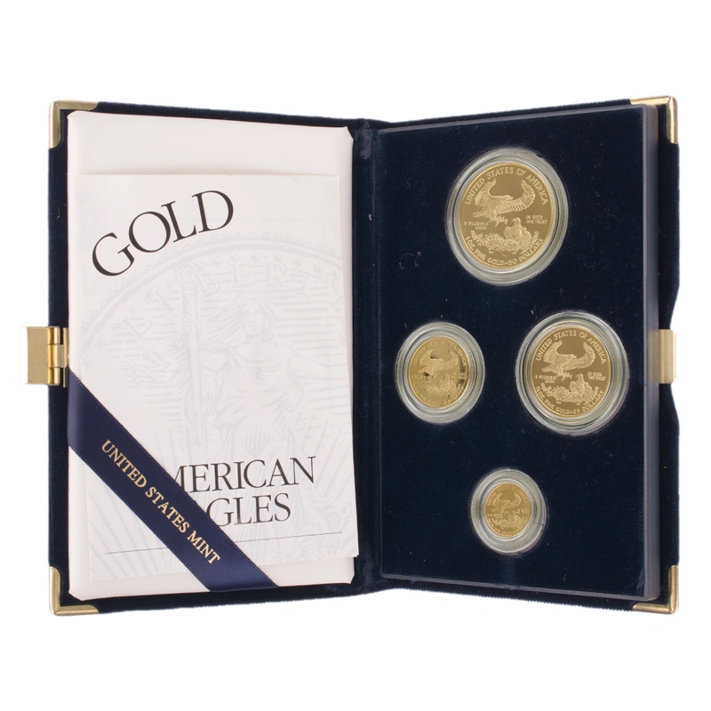 2002 Proof Gold Eagle 4-Coin Set Boxed