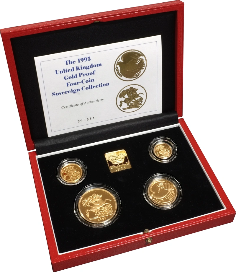 1995 Proof Gold Sovereign 4 Coin Set Boxed