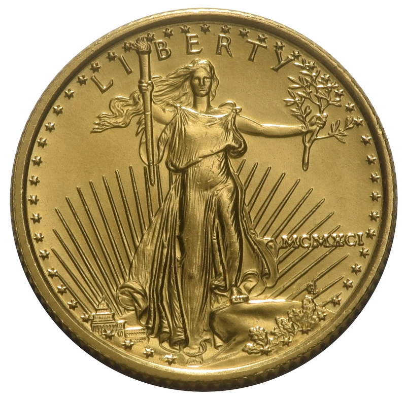 1991 1/10oz American Eagle Gold Coin MCMXCI