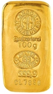 Argor-Heraeus 100g Gold Bullion Cast Bar