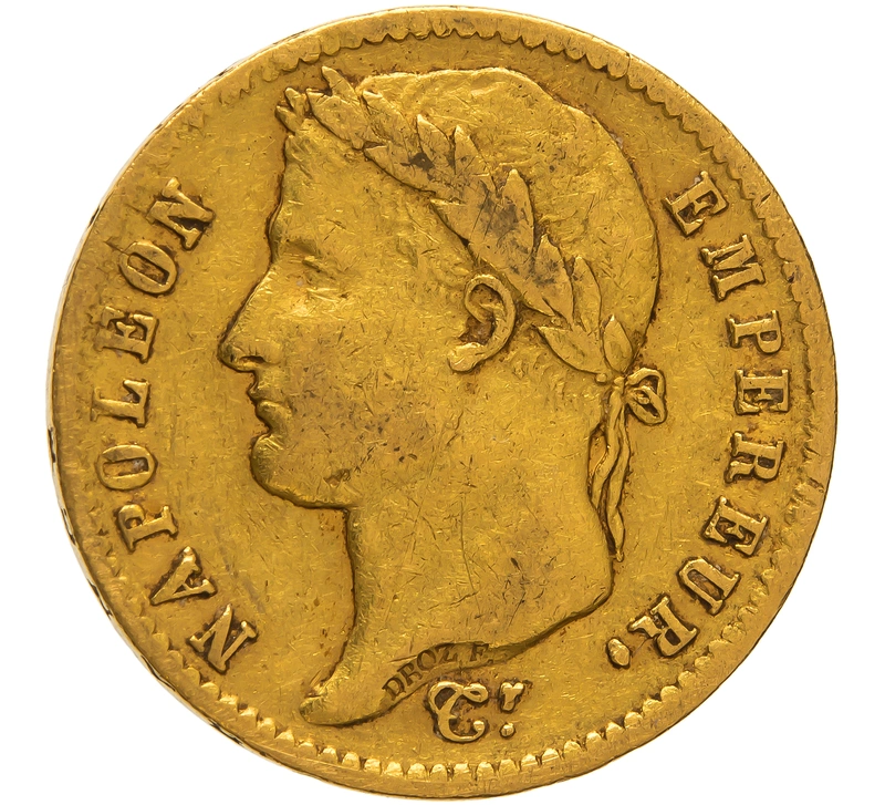 1812 French 20 Francs Gold Coin Napoleon I Laureate Head W