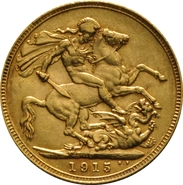 1915 Gold Sovereign Coin George V Perth